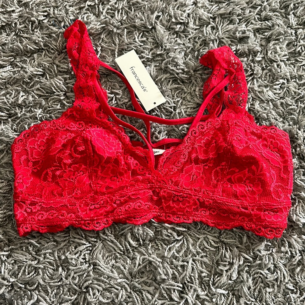 brand new Francesca’s red bralette